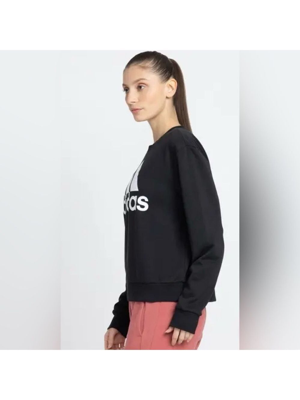 Adidas Logo Black Long Sleeve Sweatshirt - Picture 3 of 8